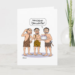 55th "Cake with Fire" Birthday Card Kaart