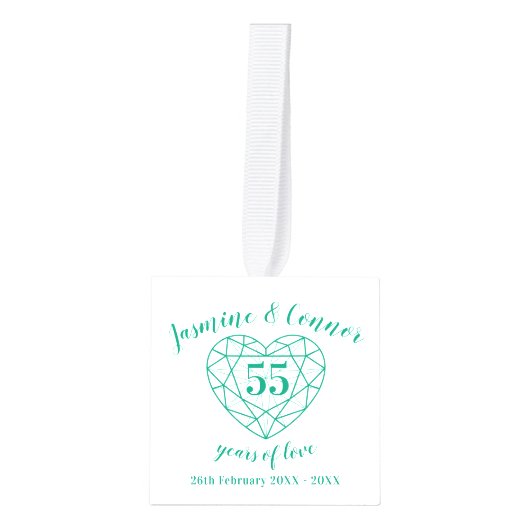 55th Emerald Wedding Jubileum aangepaste foto Decoratie (Voorkant)