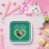 55th Emerald Wedding Jubileum foto hart Papieren Bordje (Feest)