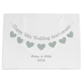 55th Emerald Wedding Jubileum met groene harten Groot Cadeauzakje