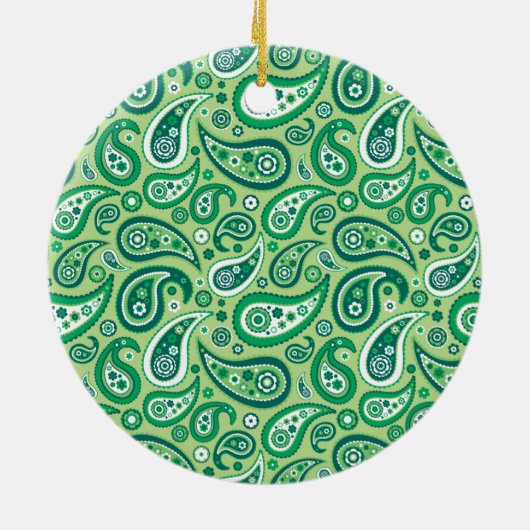 55th Emerald Wedding Jubileum Paisley Monogram Keramisch Ornament (Achterkant)