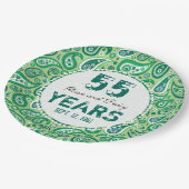 55th Emerald Wedding Jubileum Paisley Pattern Papieren Bordje (Gekanteld)