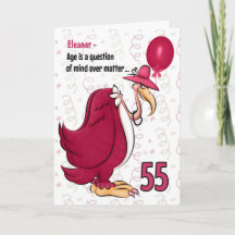 55th Funny Birthday Pink Buzzard met Name