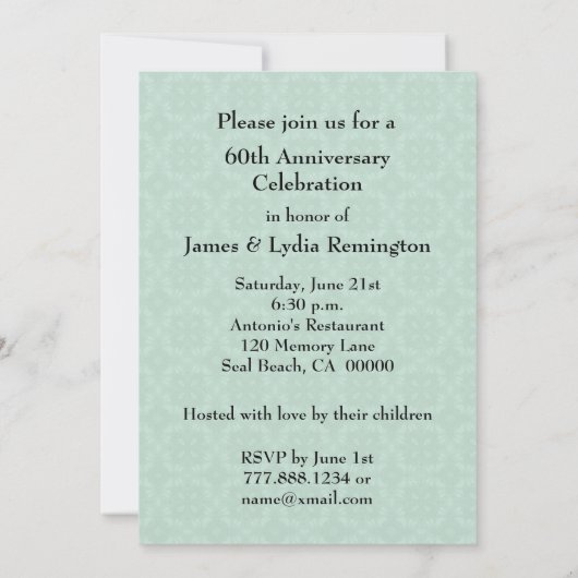 55th jubileum Emerald Green Z28 Kaart (Achterkant)