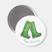 55th of any smarald bruiloft welgetrouw boot magneet (Voorkant / Achterkant)