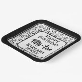 55th Party Random Number Pattern Black/White Papieren Bordje (Gebogen)