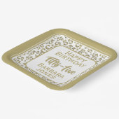 55th Party Random Number Pattern Gold/White Papieren Bordje (Gebogen)