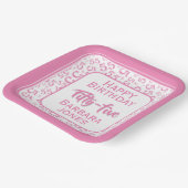 55th Party Random Number Pattern Pink/White Papieren Bordje (Gebogen)