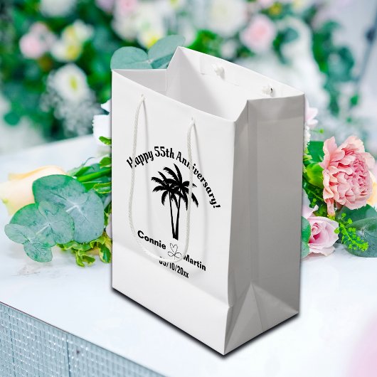 55th Wedding Anniversary Palm Trees Medium Cadeauzakje
