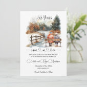 55th Wedding Anniversary Winter Landscape Romantic Save The Date (Staand voorkant)