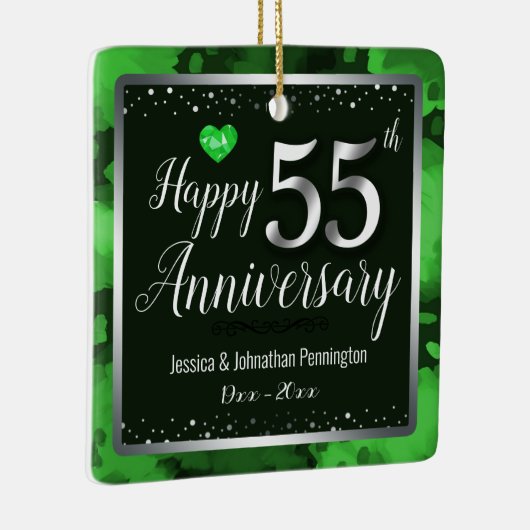 55th Wedding Jubileum - Aangepaste naam Keramisch Ornament (Rechts)