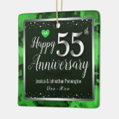 55th Wedding Jubileum - Aangepaste naam Keramisch Ornament (Links)
