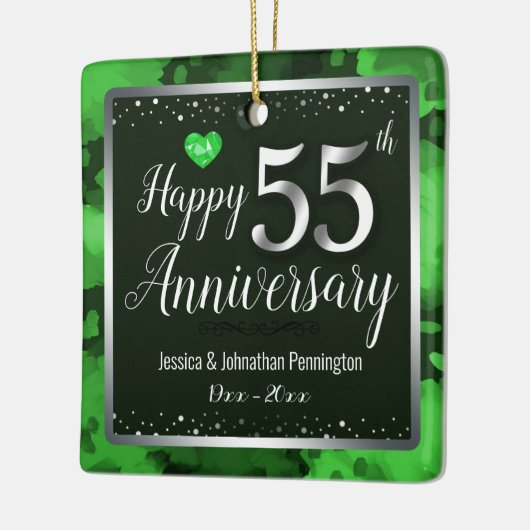 55th Wedding Jubileum - Aangepaste naam Keramisch Ornament (Links)