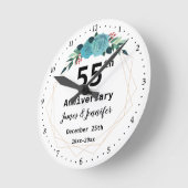 55th Wedding Jubileum - Aangepaste namen en Jaar Ronde Klok (Hoek)