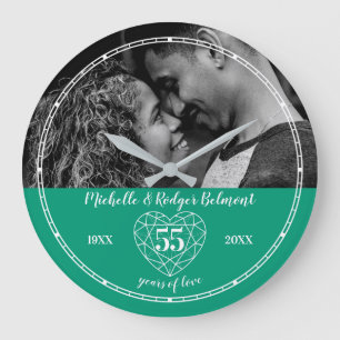 55th Wedding Jubileum hart emerald green Grote Klok