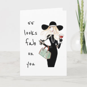 **55th & YOU ARE FABULOUS** ALTIJD! VERJAARDAG KAA Kaart