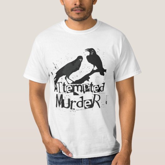 567t8tempted Murder, Crows Colletive Noun, Hallowe T-shirt (Voorkant)