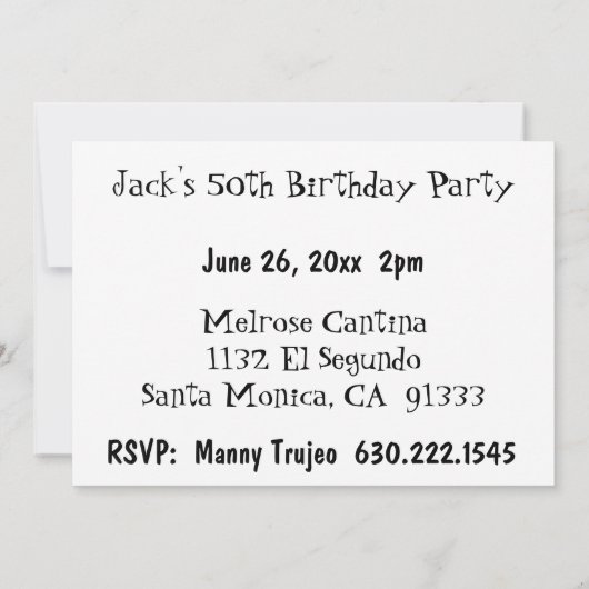 '56 Blauwgroen Chevy-uitnodiging Kaart (Achterkant)