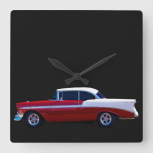 '56 CHEVY BEL AIR CLOCK VIERKANTE KLOK