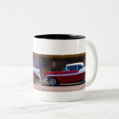 "56 CHEVY BEL AIR COFFEE CUP TWEEKLEURIGE KOFFIEMOK (Voorkant rechts)