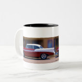 "56 CHEVY BEL AIR COFFEE CUP TWEEKLEURIGE KOFFIEMOK (Voorkant links)
