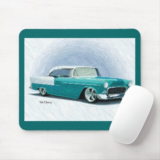 "56 Chevy - Turquoise Digital Art Mousepad Muismat (Met muis)