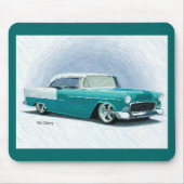 "56 Chevy - Turquoise Digital Art Mousepad Muismat (Voorkant)