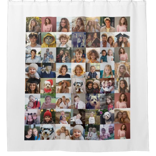 56 Fotocollage - Modern Minimal White Douchegordijn (Voorkant)