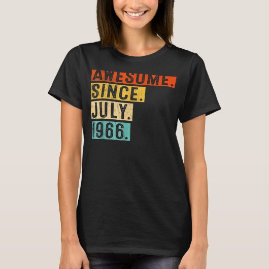 56 jaar Geweldige sinds juli 1966 56e geboortedatu T-shirt (Voorkant)
