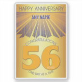 56 Jaar | Golden Ray 12 Stappen AANGEPASTE NAAM Sticker (Voorkant)