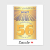 56 Jaar | Golden Ray 12 Stappen AANGEPASTE NAAM Sticker (Vel)
