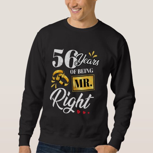 56 jaar Mr Right Funny Couple Wedding A Trui (Voorkant)