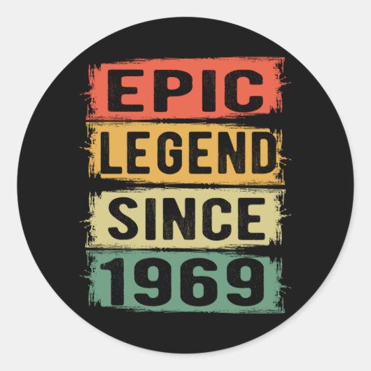 56 jaar oud Bday 1969 Epic Legend 56ste verjaardag Ronde Sticker (Voorkant)