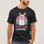 56 jaar oud dagblad Llamazing 56e verjaardag Llama T-shirt (Voorkant)