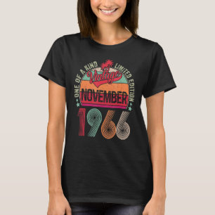 56 jaar Oude Vintage november 1966 56e verjaardag T-shirt