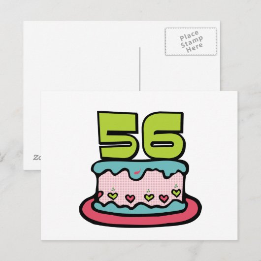 56-jarige verjaardagskaart briefkaart (Voorkant / Achterkant)