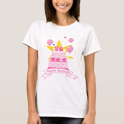 56-jarige verjaardagskaart t-shirt (Voorkant)