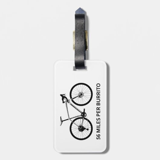 56 mijl per Burrito Bagagelabel (Achterkant verticaal)