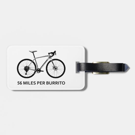 56 mijl per Burrito Bagagelabel (Achterkant horizontaal)
