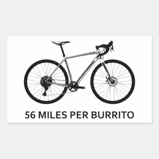 56 mijl per Burrito Rechthoekige Sticker (Voorkant)