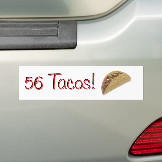 56 Tacos Bumpersticker (Op auto)