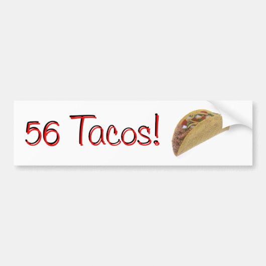 56 Tacos Bumpersticker (Voorkant)