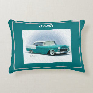 "56 Turquoise Chevy Personalized Accent Kussen