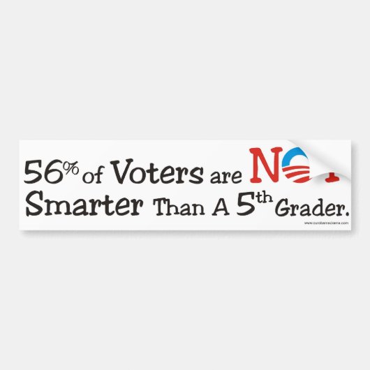 56% van de kiezers NIET slimmer bumpersticker (Voorkant)