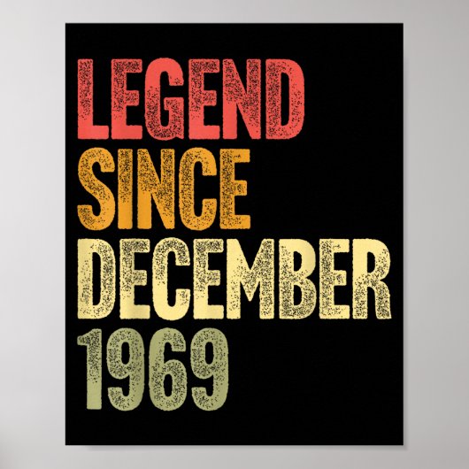 56 Year Old Legend Since December 1969 Retro 56th  Poster (Voorkant)