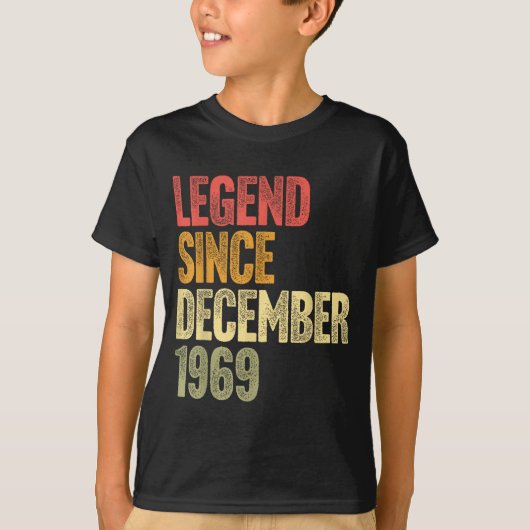 56 Year Old Legend Since December 1969 Retro 56th  T-shirt (Voorkant)