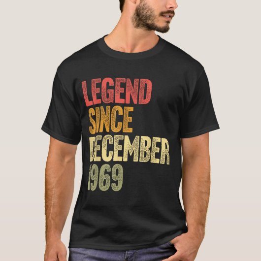 56 Year Old Legend Since December 1969 Retro 56th  T-shirt (Voorkant)