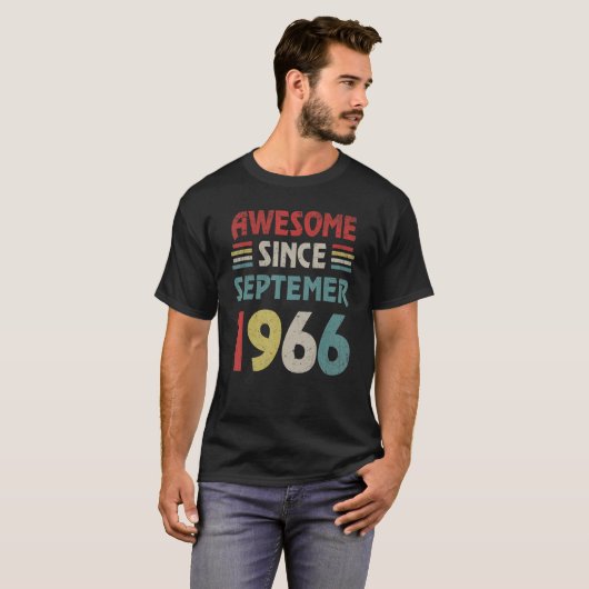 56 Years Old  Awesome Since September 1966 56th T-shirt (Voorkant volledig)