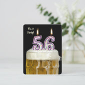 56e Birthday Beer Party Kaart (Staand voorkant)