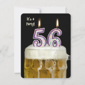 56e Birthday Beer Party Kaart (Voorkant)
